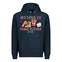 Navy 100 days of doing teacher stuff Premium Hoodie - Artiststas