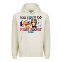 Oatmeal Heather 100 days of doing teacher stuff Premium Hoodie - Artiststas