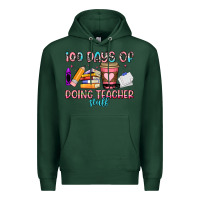 Sports Green 100 days of doing teacher stuff Premium Hoodie - Artiststas