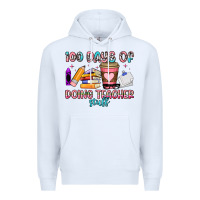 White 100 days of doing teacher stuff Premium Hoodie - Artiststas