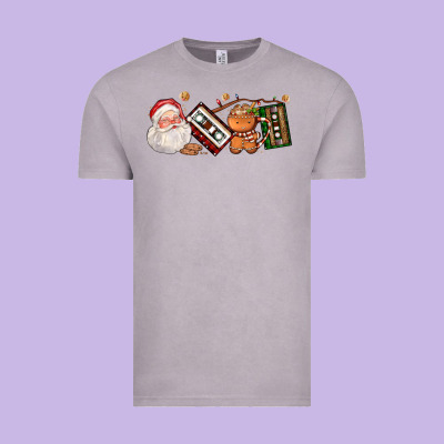 Coffee Cup Santa Cassette Cookie Vintage Tee Designed By Fadigitalartstudio