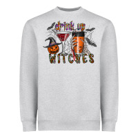 Heather Grey drink up witches Heavyweight Sweatshirt - CowhideDigitalArt