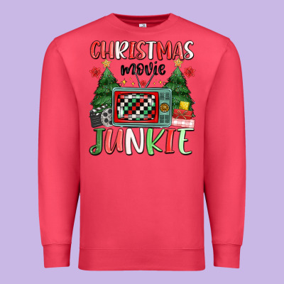 Christmas Movie Junkie Premium Sweatshirt Designed By Maliassmallbusiness
