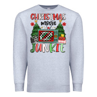 Heather Grey Christmas movie junkie Premium Sweatshirt - MaliasSmallBusiness