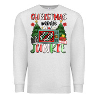 Oatmeal Heather Christmas movie junkie Premium Sweatshirt - MaliasSmallBusiness