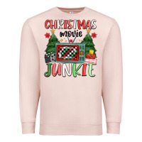 Pale Pink Christmas movie junkie Premium Sweatshirt - MaliasSmallBusiness