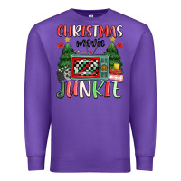 Purple Christmas movie junkie Premium Sweatshirt - MaliasSmallBusiness