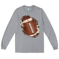 Heather Grey football cowhide leopard patch Long Sleeve Tee - JahusDesignShop
