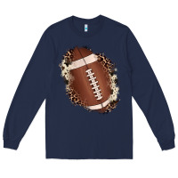 Navy football cowhide leopard patch Long Sleeve Tee - JahusDesignShop