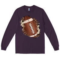Plum football cowhide leopard patch Long Sleeve Tee - JahusDesignShop