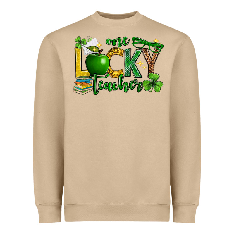 St. Patrick's Day One Lucky Teacher Heavyweight Sweatshirt by Neo Western | Teevron