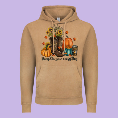 Pumpkin Spice Everything Vintage Hoodie Designed By Ranaportraitstore
