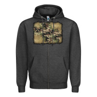 Charcoal Heather camouflage glitter background Zipper Hoodie - Jasminsmagicworld