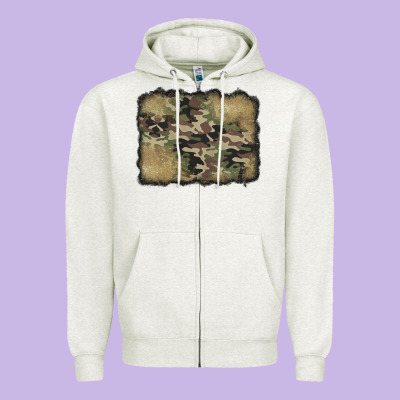 Camouflage Glitter Background Zipper Hoodie Designed By Jasminsmagicworld