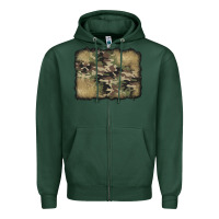 Sports Green camouflage glitter background Zipper Hoodie - Jasminsmagicworld
