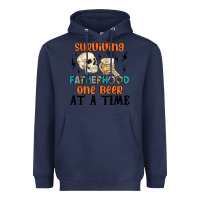 Navy surviving fatherhood one beer at a time Heavyweight Hoodie - MaliasSmallBusiness