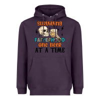 Plum surviving fatherhood one beer at a time Heavyweight Hoodie - MaliasSmallBusiness