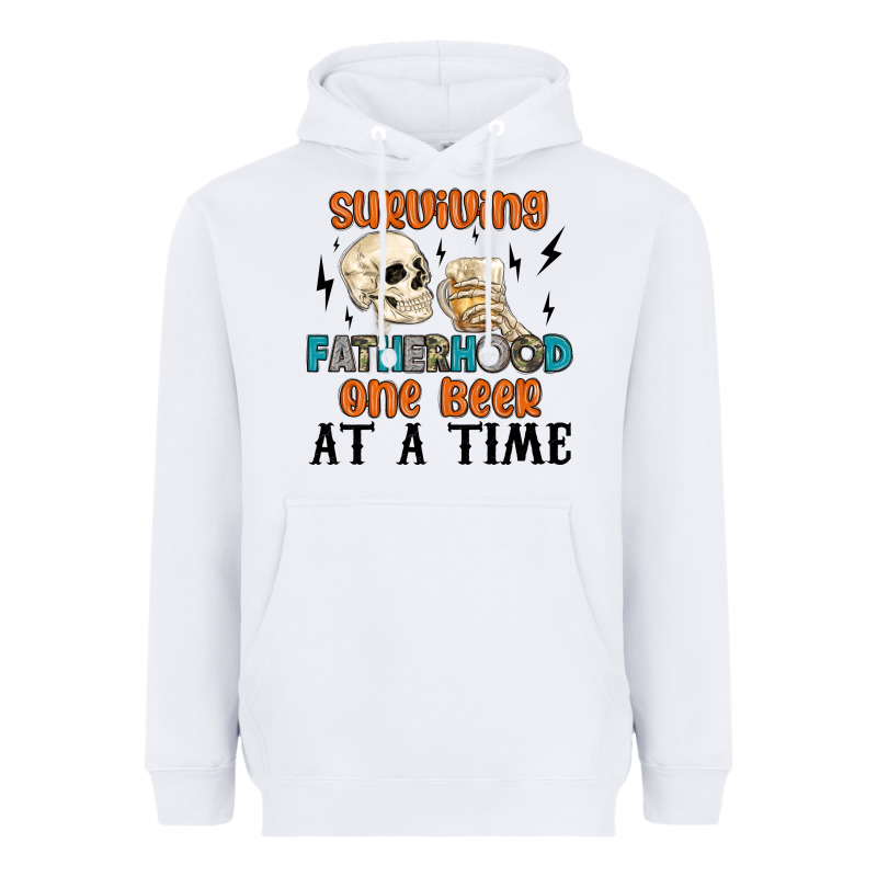 Surviving Fatherhood One Beer At A Time Heavyweight Hoodie by MaliasSmallBusiness | Teevron