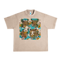 French Oak charolais cow and sunflowers seamless pattern Urban Heavy Tee - HRA Design Shop
