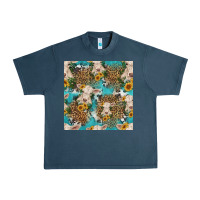 Midnight Navy charolais cow and sunflowers seamless pattern Urban Heavy Tee - HRA Design Shop