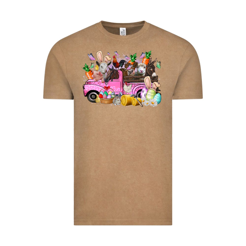 Easter Day Farm Animals Truck Vintage Tee by RacoonDesign | Teevron