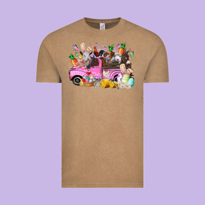 Easter Day Farm Animals Truck Vintage Tee Designed By Racoondesign