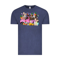 Vintage Denim easter day farm animals truck Vintage Tee - RacoonDesign