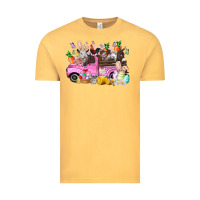 Vintage Mustard easter day farm animals truck Vintage Tee - RacoonDesign