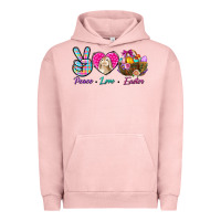 Pigment Salmon Peace love Easter Urban Hoodie - NancyCooperArtShop