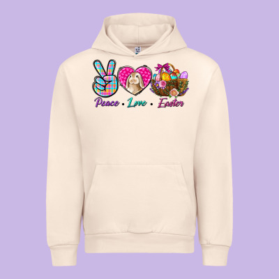 Peace Love Easter Urban Hoodie Designed By Nancycooperartshop