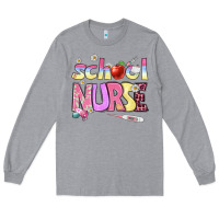 Heather Grey school nurse Long Sleeve Tee - BundleAndBundleShop