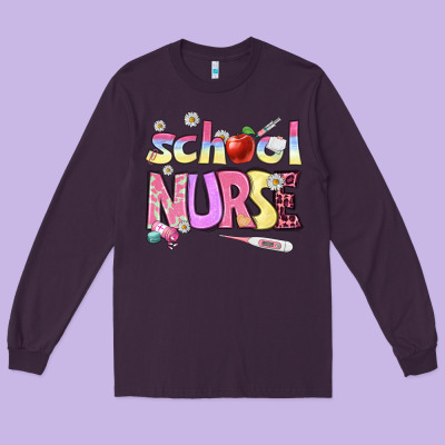 School Nurse Long Sleeve Tee Designed By Bundleandbundleshop