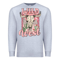 Heather Grey wild west Premium Sweatshirt - MaliasSmallBusiness