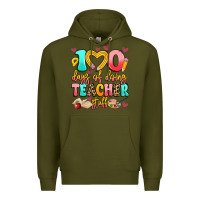 Army Green 100 days of doing teacher stuff Premium Hoodie - Artiststas