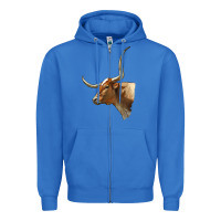 True Royal Texas Longhorn Cow Face Zipper Hoodie - LillyAllenDesigns