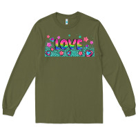 Army Green lgbt love with hearts and stars Long Sleeve Tee - AdoDesignShop
