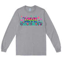 Heather Grey lgbt love with hearts and stars Long Sleeve Tee - AdoDesignShop