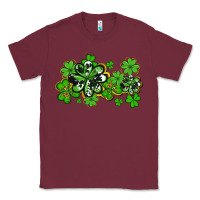 Burgundy cowhide and leopard shamrocks Classic Tee - AdoDesignShop