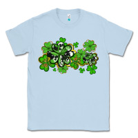 Dusty Blue cowhide and leopard shamrocks Classic Tee - AdoDesignShop