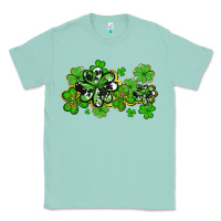Seafoam cowhide and leopard shamrocks Classic Tee - AdoDesignShop