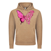Vintage Coffee Pink Flowers and Breast Cancer Ribbon Butterfly Vintage Hoodie - texasbilliewilder