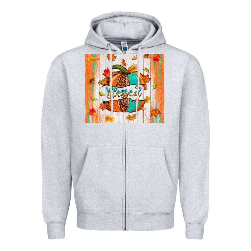 Blessed Pumpkin Zipper Hoodie by NancyCooperArtShop | Teevron