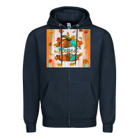 Navy blessed pumpkin Zipper Hoodie - NancyCooperArtShop