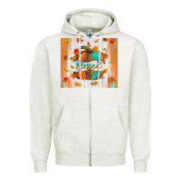 Oatmeal Heather blessed pumpkin Zipper Hoodie - NancyCooperArtShop
