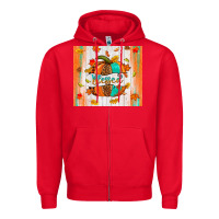 Red blessed pumpkin Zipper Hoodie - NancyCooperArtShop