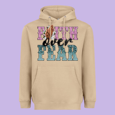 Faith Over Fear Heavyweight Hoodie Designed By Nancycooperartshop