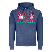Vintage Denim Strike Out Cancer Baseball Vintage Hoodie - texasbilliewilder