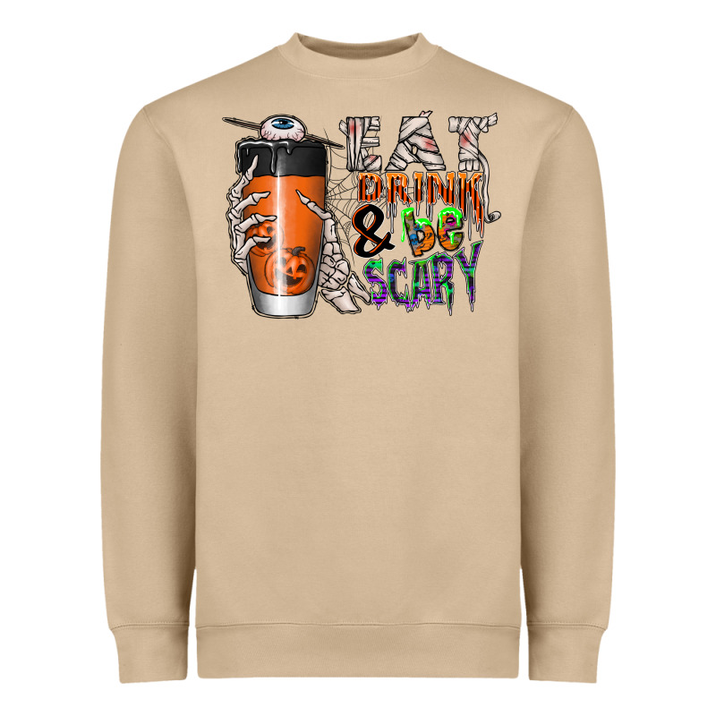Eat Drink Be Scary Heavyweight Sweatshirt by CowhideDigitalArt | Teevron