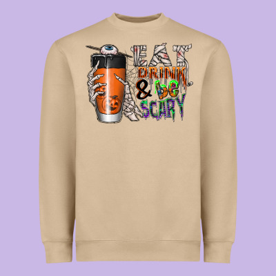 Eat Drink Be Scary Heavyweight Sweatshirt Designed By Cowhidedigitalart