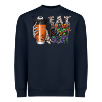 Navy Eat drink be scary Heavyweight Sweatshirt - CowhideDigitalArt